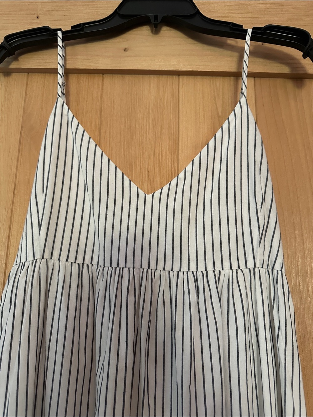 Jenni Kayne Cove Dress Size Small White Navy Stripe Cotton Maxi Dress Pockets - Picture 7 of 12